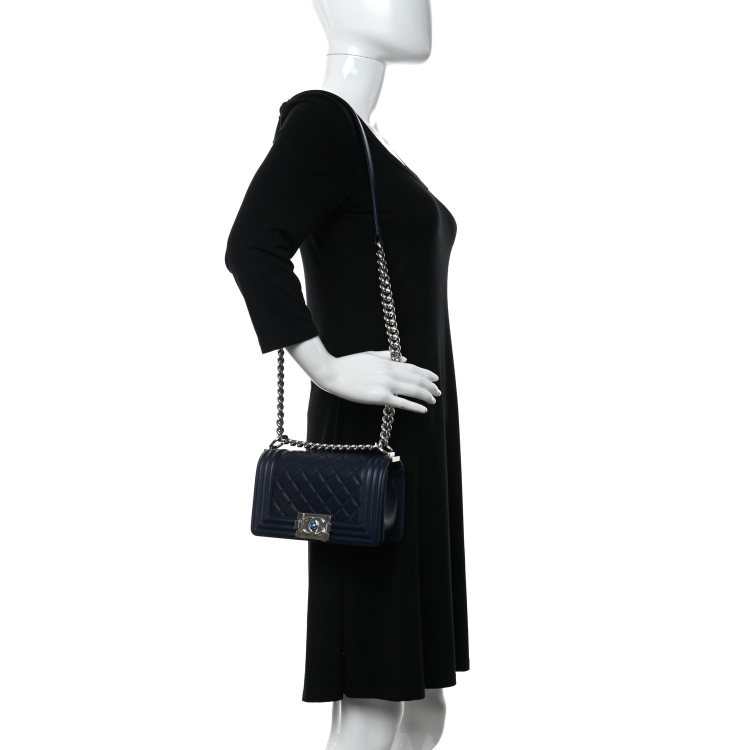 Chanel Lambskin Quilted Small Boy Flap Navy 2 of 11