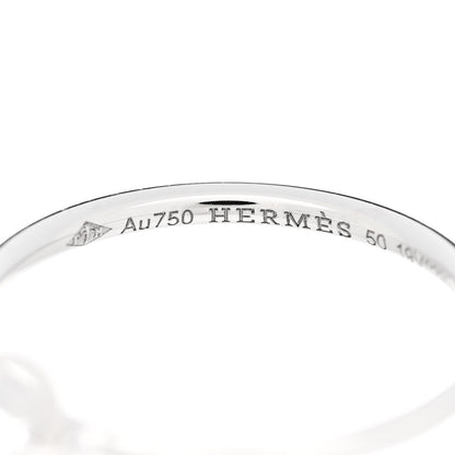 Hermes 18K White Gold Diamond Gambade Ring 50 5.25 4 of 6