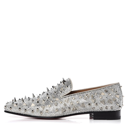 Christian Louboutin Suede Burma Mens Potpourri Dandy Flat Loafers 42.5 Silver 1 of 9