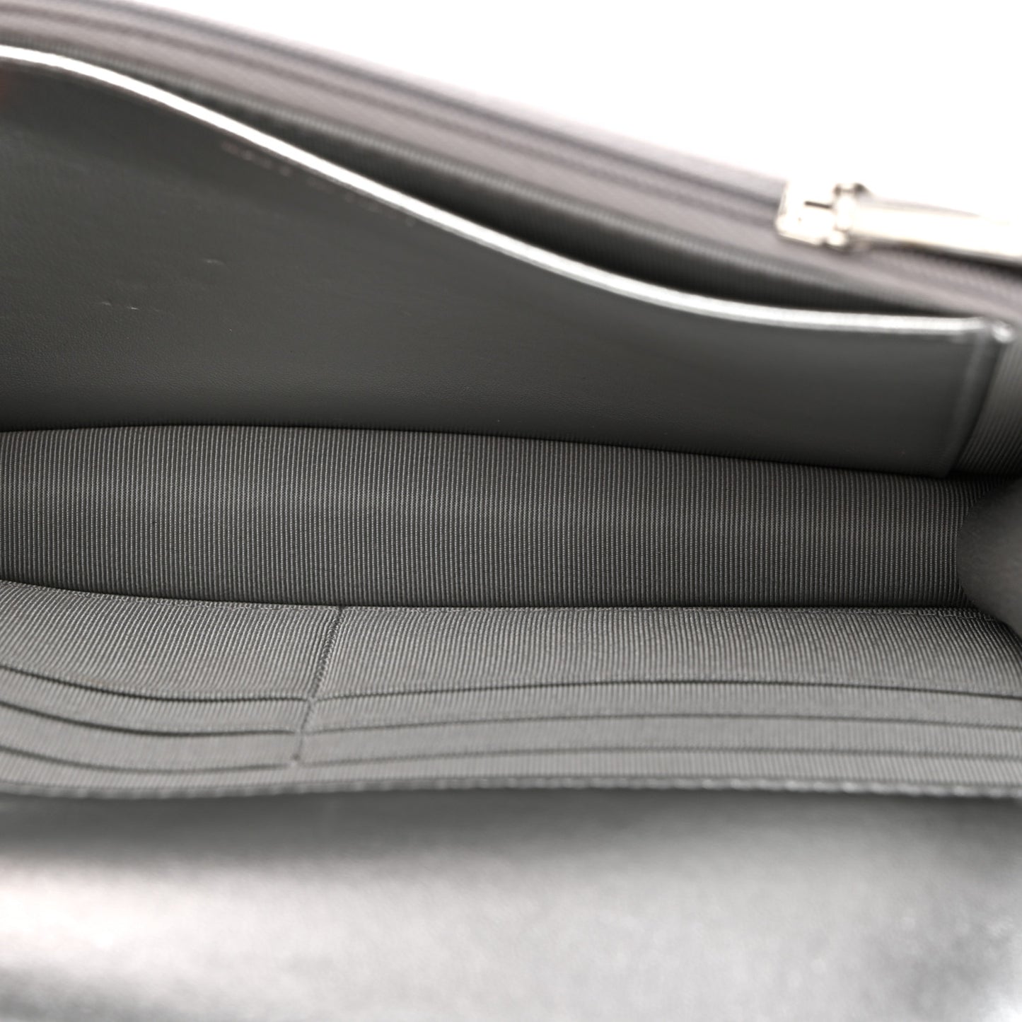 Gradient Metallic Calfskin Quilted Wallet On Chain WOC Silver Blue Yellow Purple