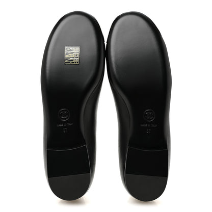 Chanel Lambskin Patent Cap Toe Chain Around Ballerina Flats 37 Black 6 of 10