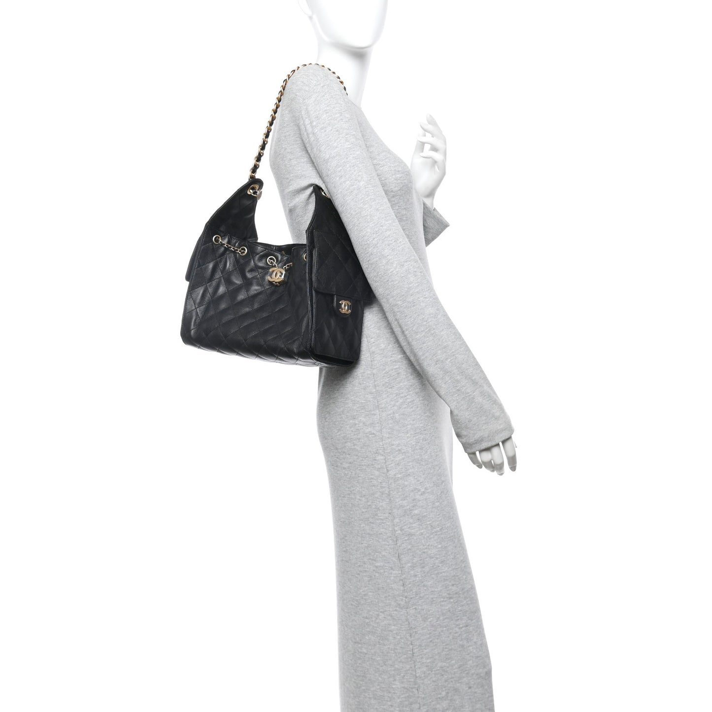 Caviar Quilted Small Chanel 25 Handbag Black