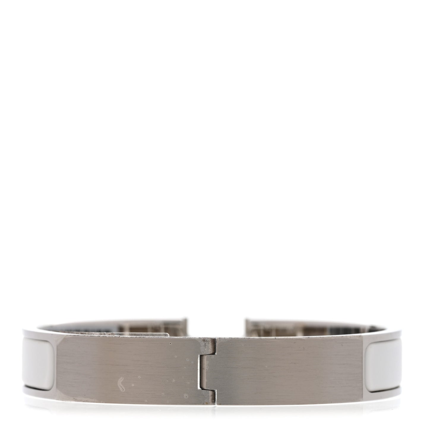 Matte Enamel Narrow Clic Clac HH Bracelet GM White