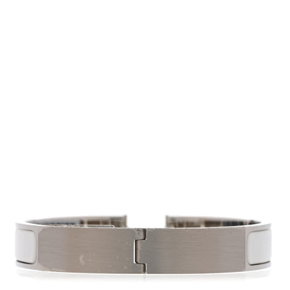 Hermes Matte Enamel Narrow Clic Clac HH Bracelet GM White 3 of 5