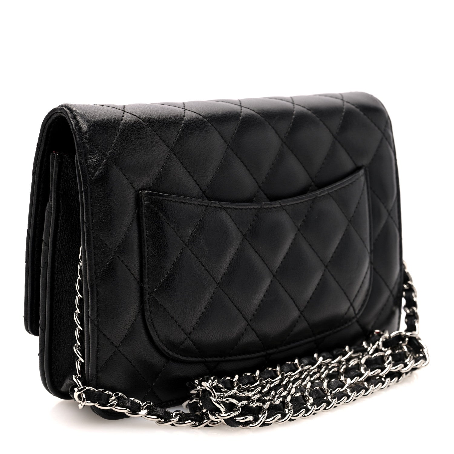 Chanel Lambskin Quilted Wallet On Chain WOC Black 2 of 10