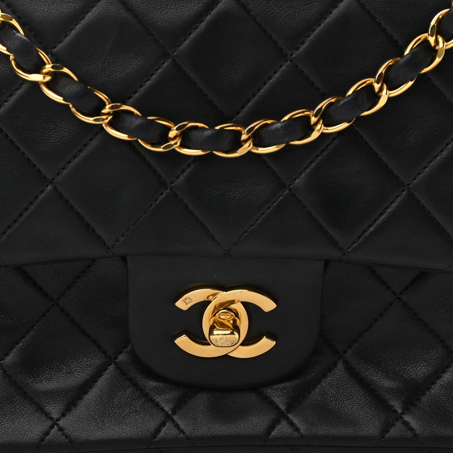 Chanel Lambskin Quilted Medium Double Flap Black 7 of 11