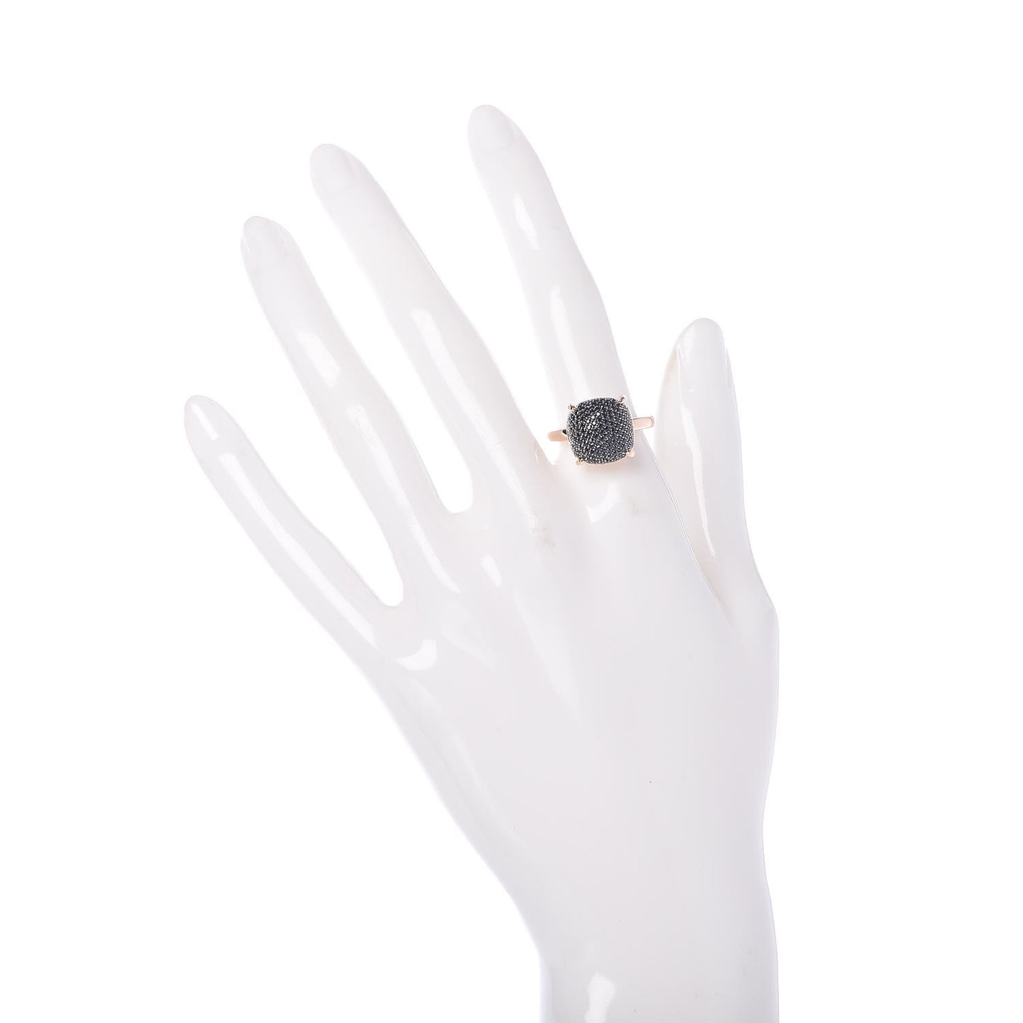 18K Rose Gold Black Spinel 12mm Paloma Picasso Sugar Stacks Ring 54 7