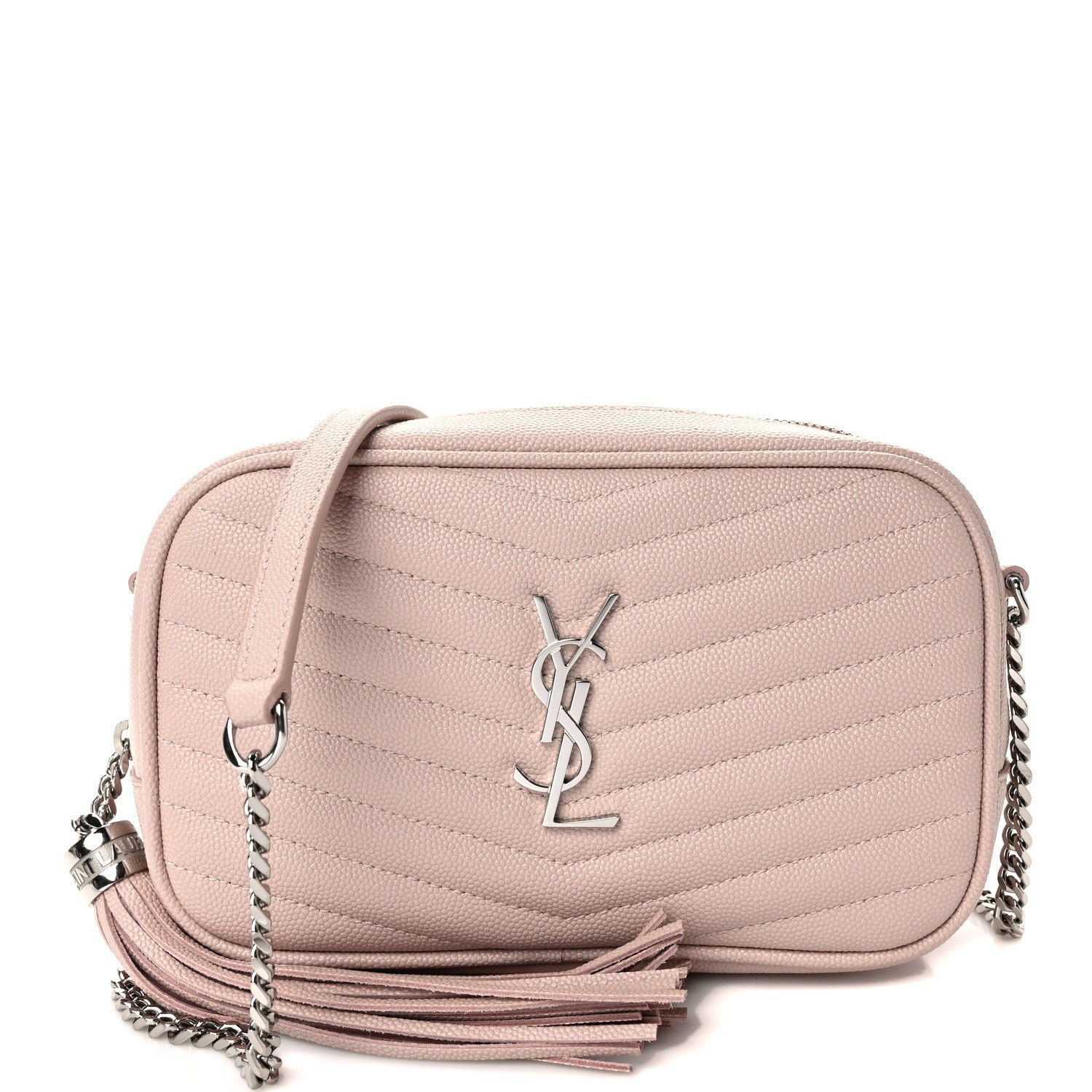 Saint Laurent Grain De Poudre Matelasse Monogram Mini Lou Camera Bag Cement Pink 1 of 10