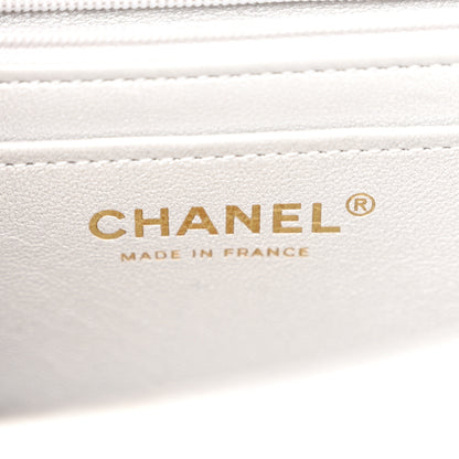 Chanel Metallic Calfskin Quilted Braided Mini Rectangular Flap Silver 6 of 11