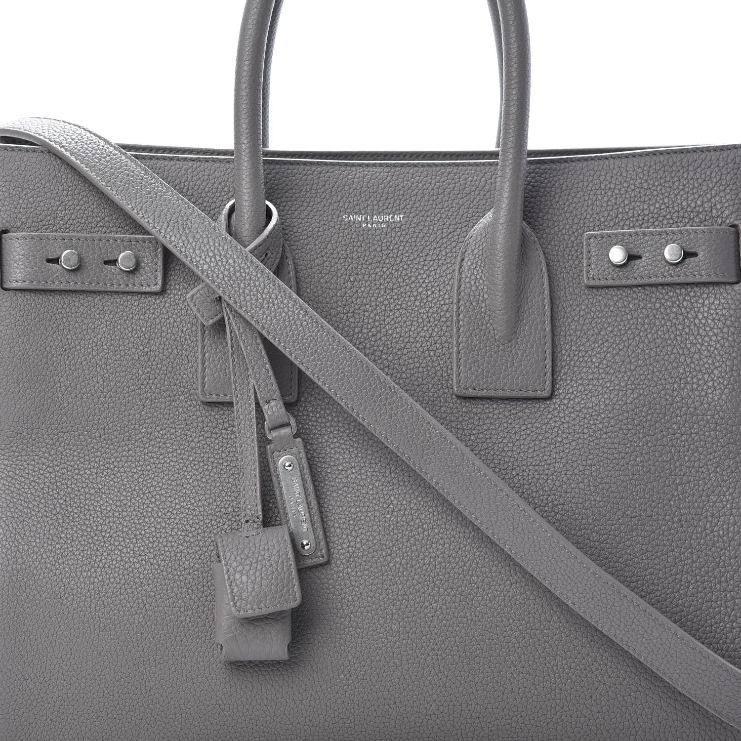Saint Laurent Grained Calfskin Small Supple Sac De Jour Mouse Grey 8 of 18