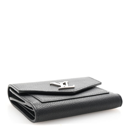 Louis Vuitton Soft Calfskin My Lockme Compact Wallet Black 4 of 7