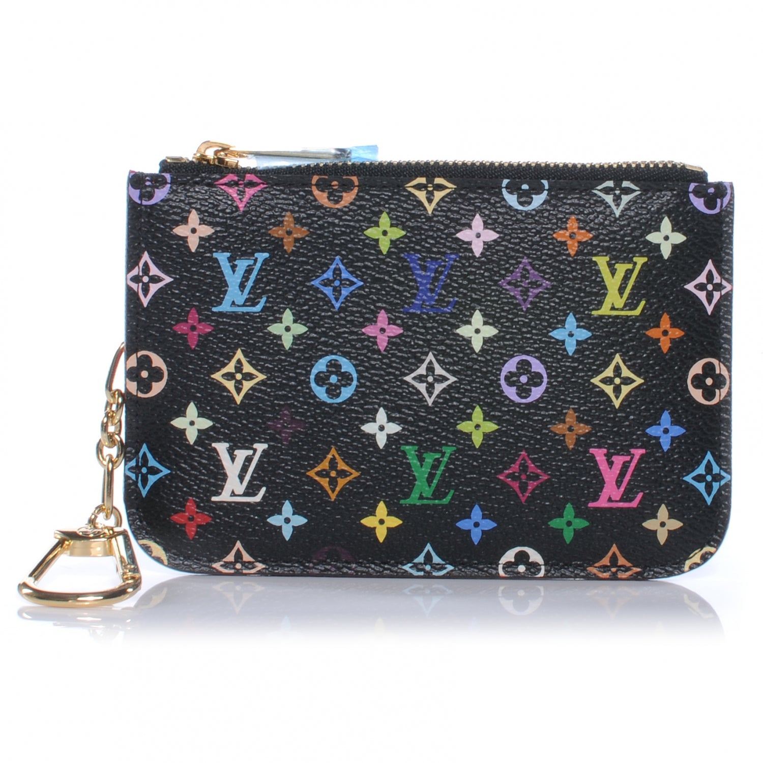 Louis Vuitton Monogram Multicolor Key Pouch Black Grenade 1 of 7