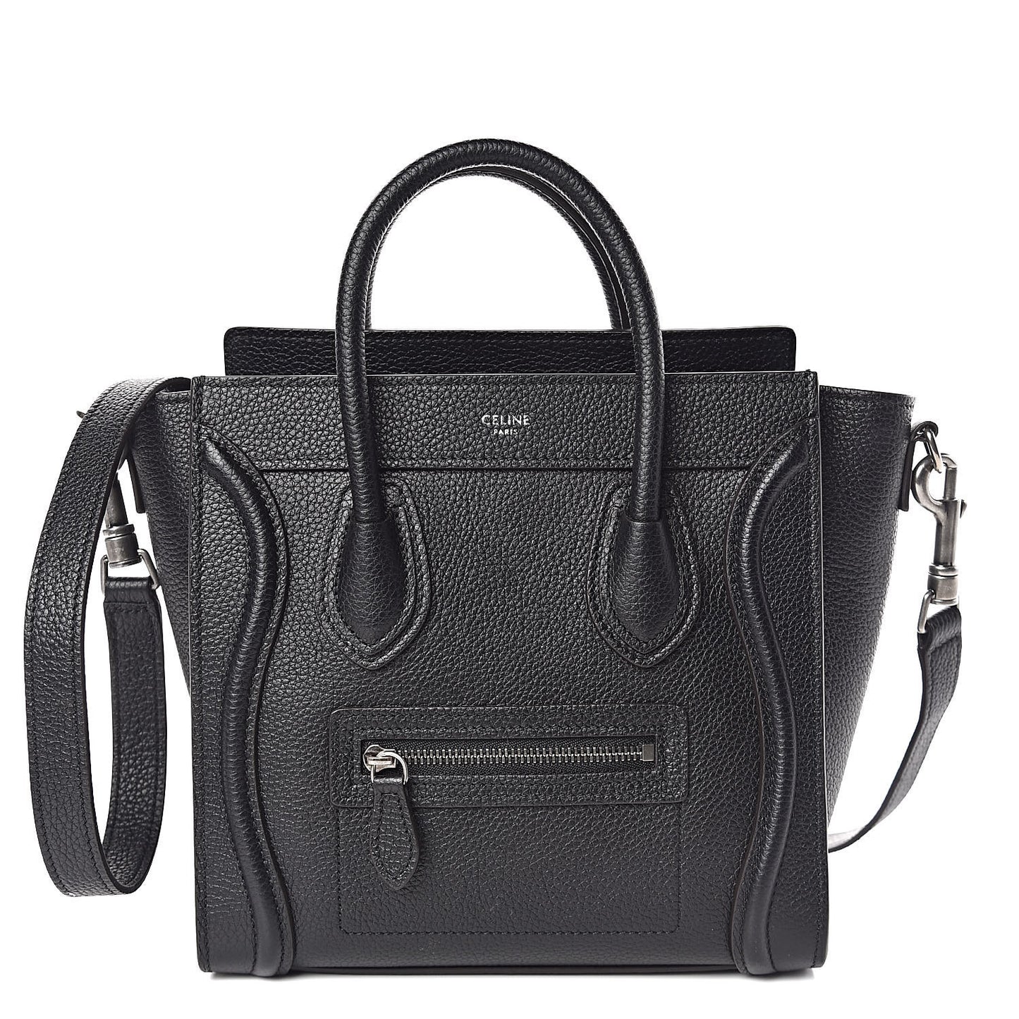 Drummed Calfskin Nano Luggage Black