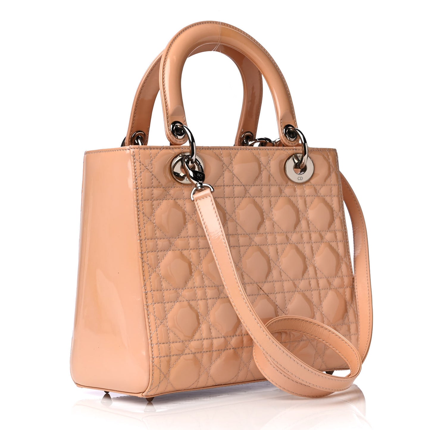 Patent Cannage Medium Lady Dior Light Pink