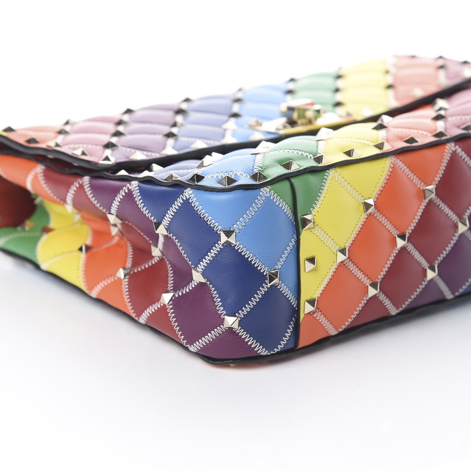 Valentino Garavani Lambskin Medium Rockstud Spike Shoulder Bag Rainbow 5 of 8
