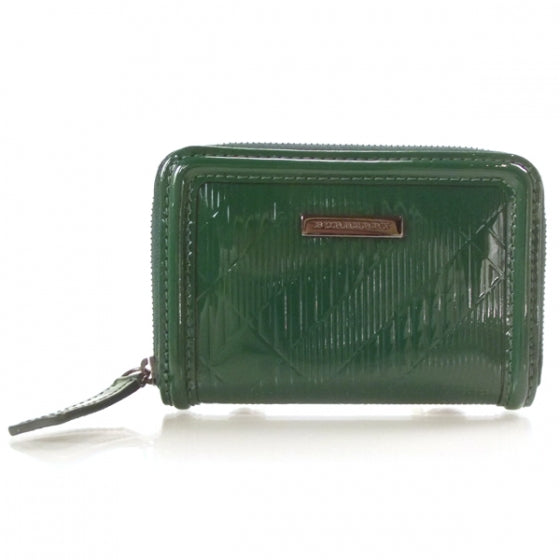 Patent Check Embossed Zip Wallet Veridian Green
