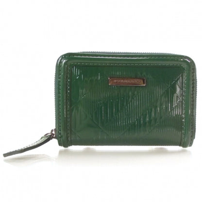 Burberry Patent Check Embossed Zip Wallet Veridian Green 1 of 9
