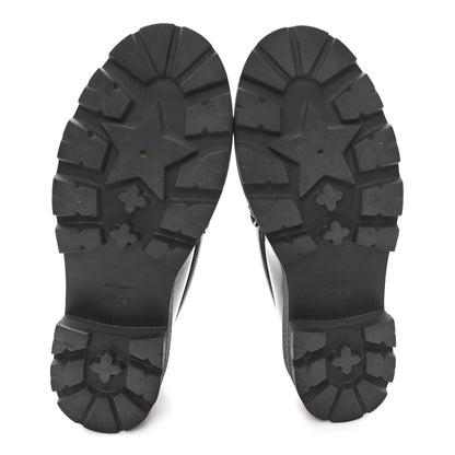 Christian Dior Brushed Calfskin Rubber Dior Code Cap Toe Lug Sole 35mm Loafers 38 Black 6 of 9