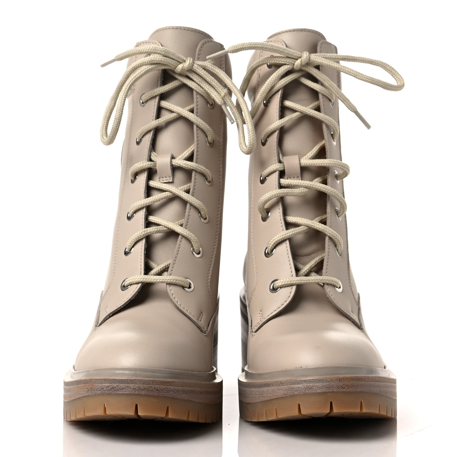 Hermes Calfskin Bridge Ankle Boots 38 Beige Grege 2 of 8