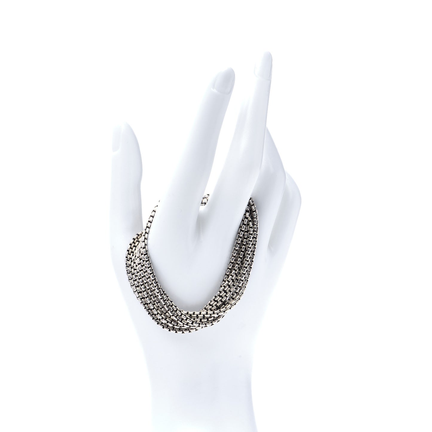 Sterling Silver Multi-Row Box Chain Bracelet