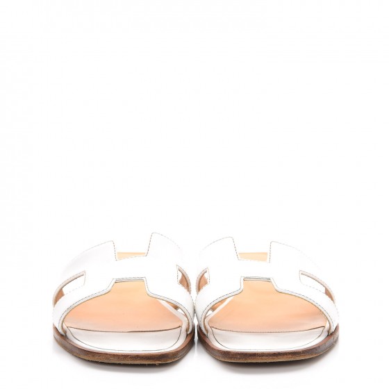 Box Calfskin Oran Sandals 38.5 White