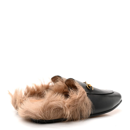 Gucci Calfskin Fur Womens Princetown Slippers 40.5 Black 4 of 10
