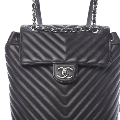 Chanel Lambskin Chevron Quilted Small Urban Spirit Backpack Black 9 of 9
