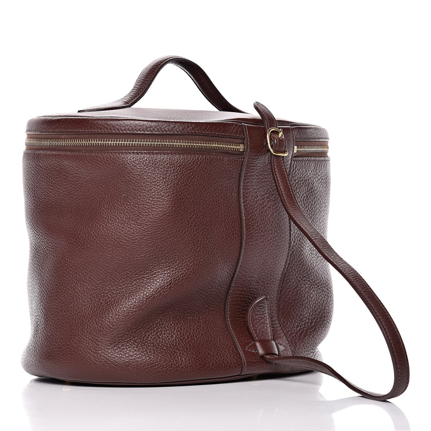 Taurillon Clemence Intercity Victoria Travel Cosmetic Case Havane
