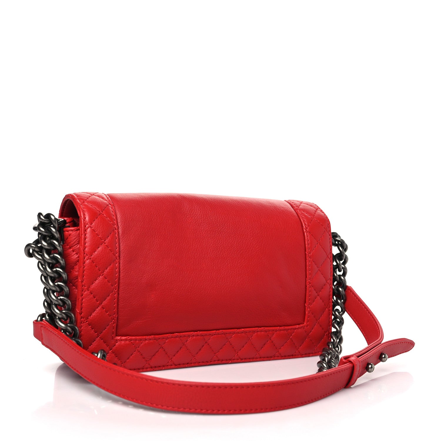 Chanel Calfskin Medium Boy Reverso Flap Red 3 of 10