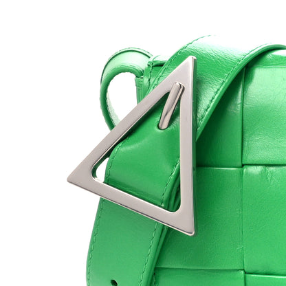 Bottega Veneta Paper Calfskin Maxi Intreccio Small Cassette Crossbody Bag Grass 10 of 12