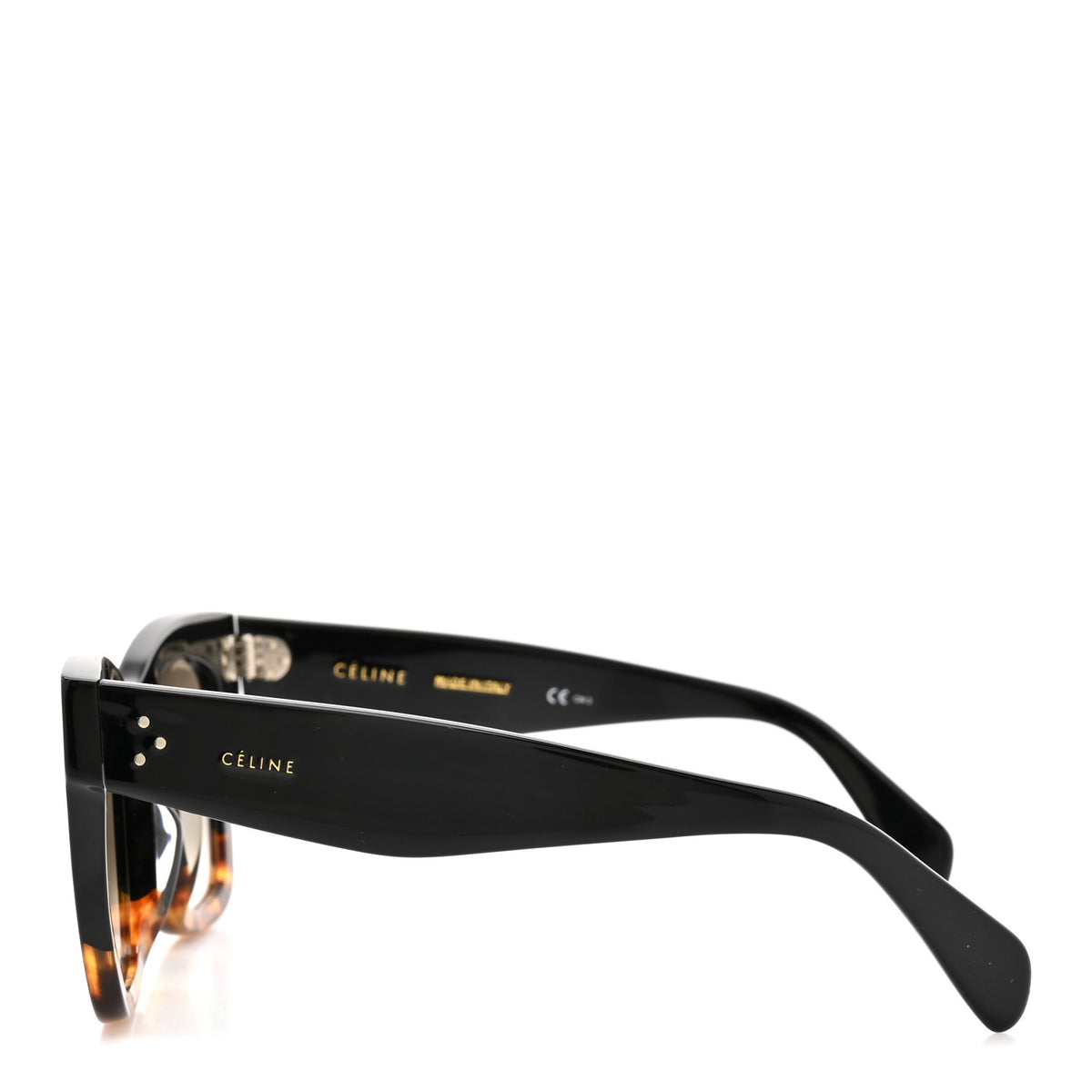 Celine 41098/F/S Cat-Eye Sunglasses in Black and Tortoiseshell CELINE EYEWEAR Triomphe cat-eye tortoiseshell acetate  main image 3
