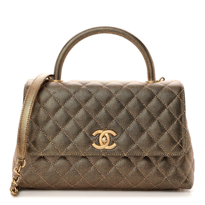 Chanel Metallic Caviar Quilted Small Coco Handle Flap Gold 1 of 11