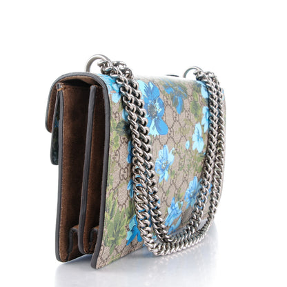 Gucci GG Supreme Monogram Blooms Print Embroidered Small Dionysus Shoulder Bag Blue Taupe 3 of 7
