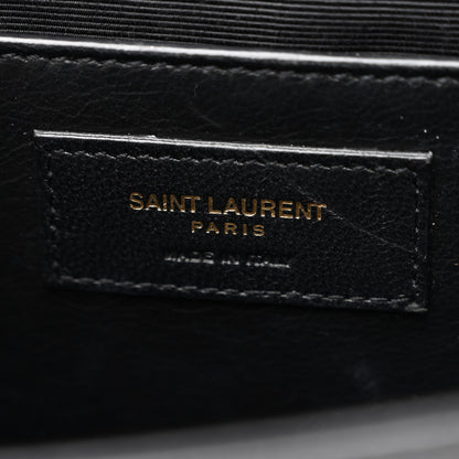 Saint Laurent Grain De Poudre Medium Classic Monogram Kate Satchel Black 6 of 10