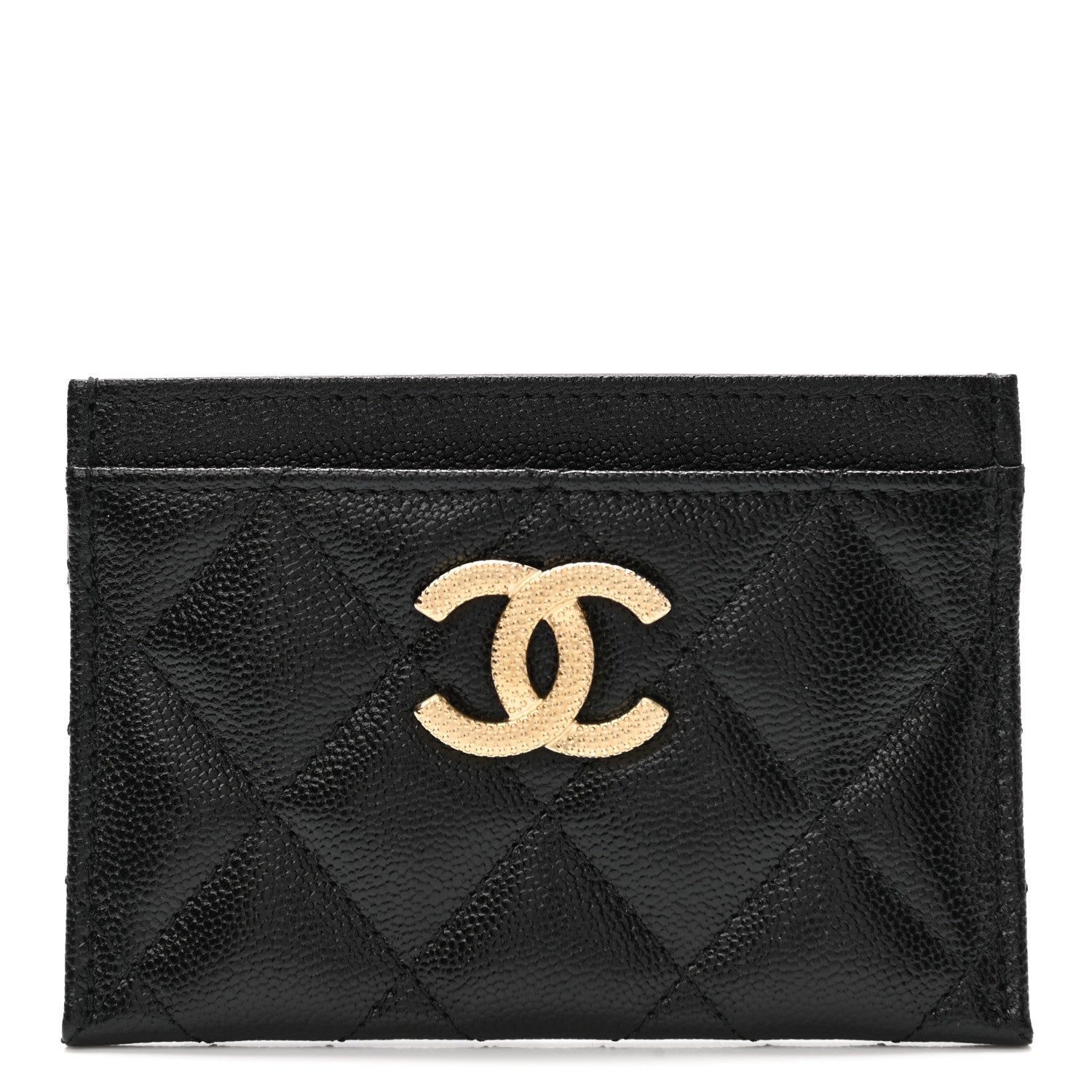 Chanel Caviar Quilted Studded CC Card Holder Black 1 of 9
