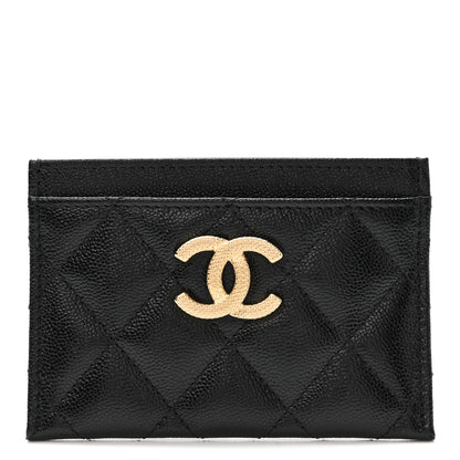 Chanel Caviar Quilted Studded CC Card Holder Black 1 of 9