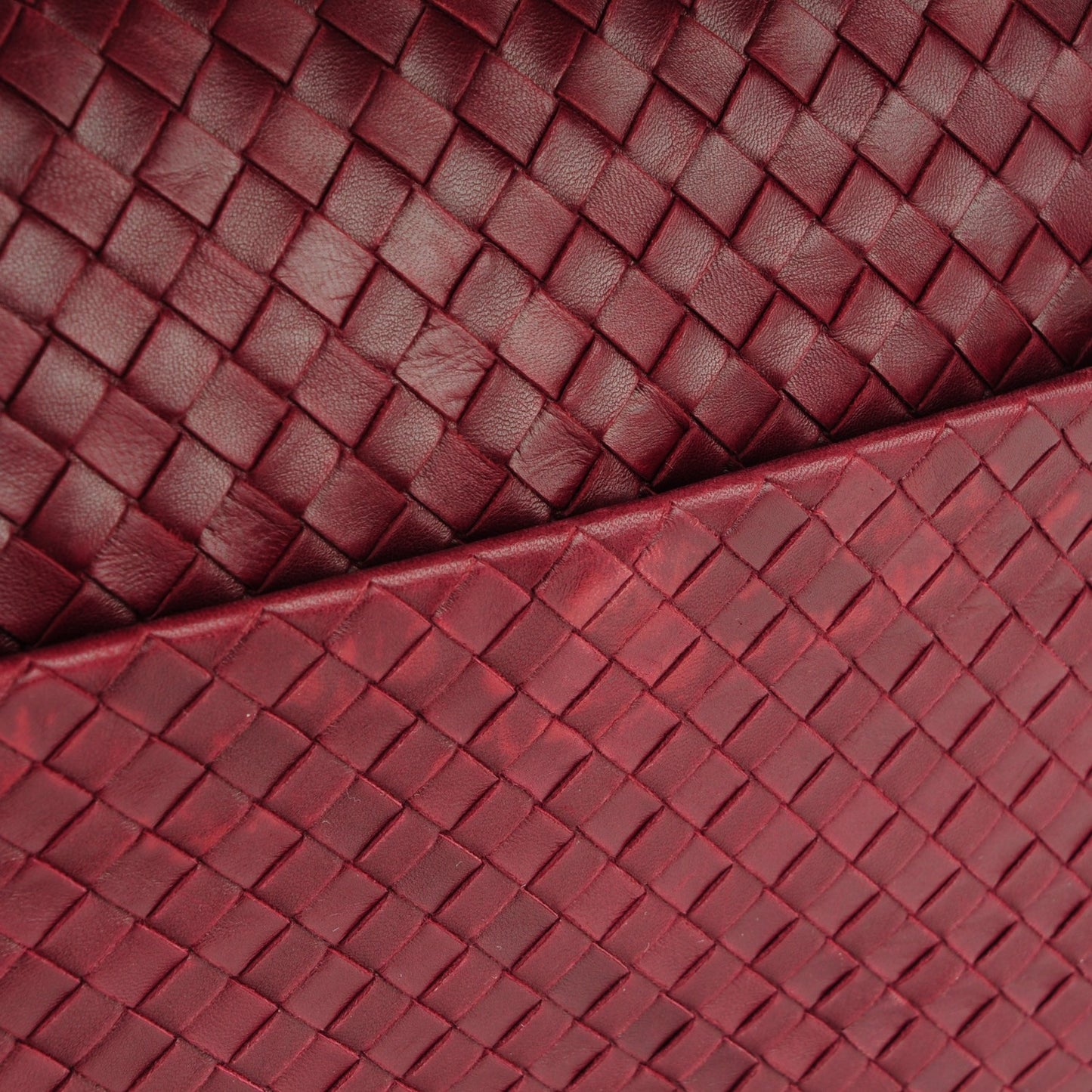 Nappa Intrecciato Satchel Red