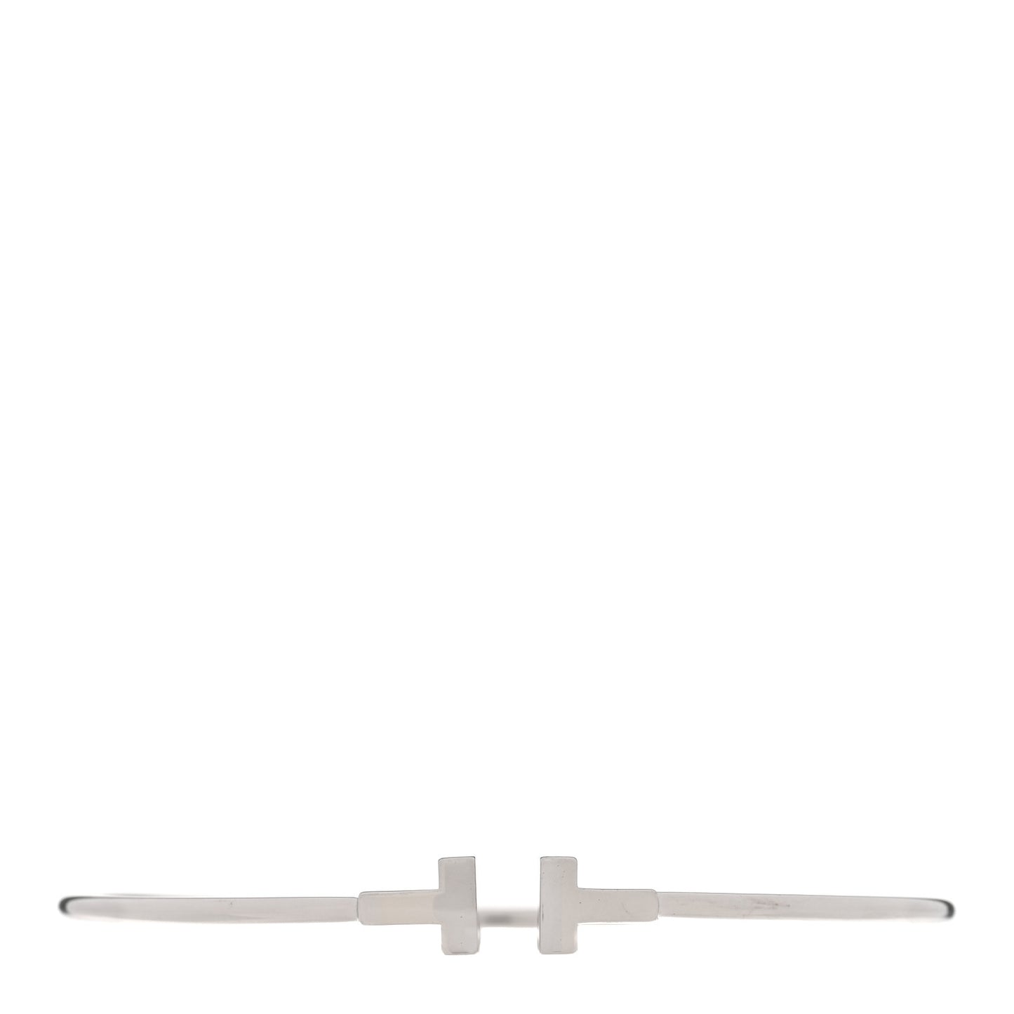 18K White Gold Narrow T Wire Bracelet