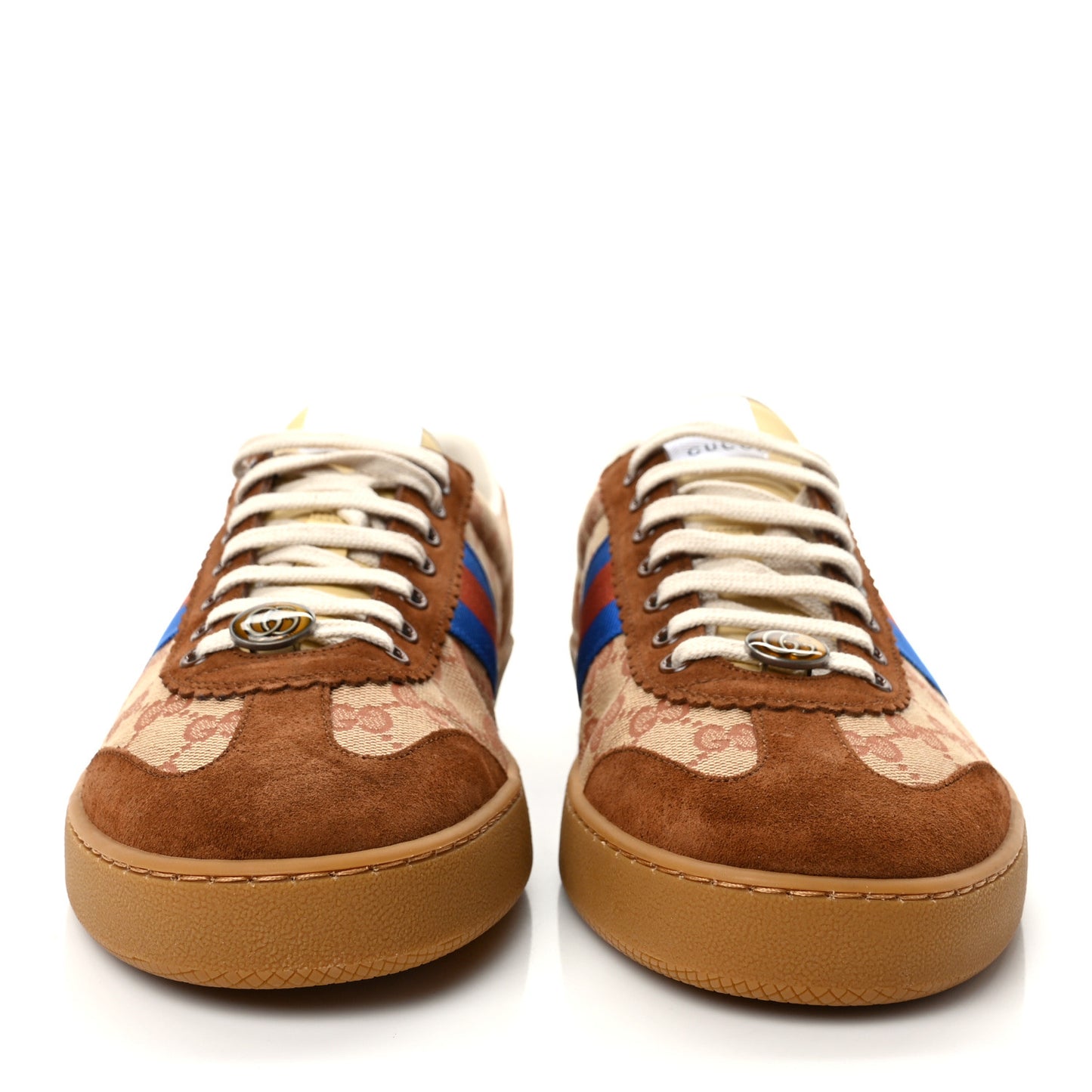 GG Monogram Suede Web Mens G74 Sneakers 12 Beige Ruggine Cuir