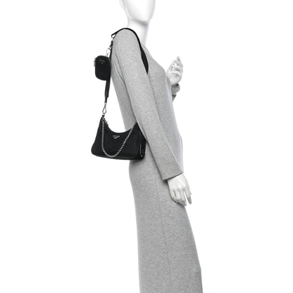 Prada Nylon Re-Edition 2005 Shoulder Bag Black 2 of 10