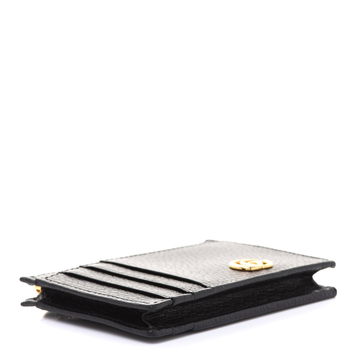 Dollar Calfskin GG Marmont Coin Case Card Holder Black