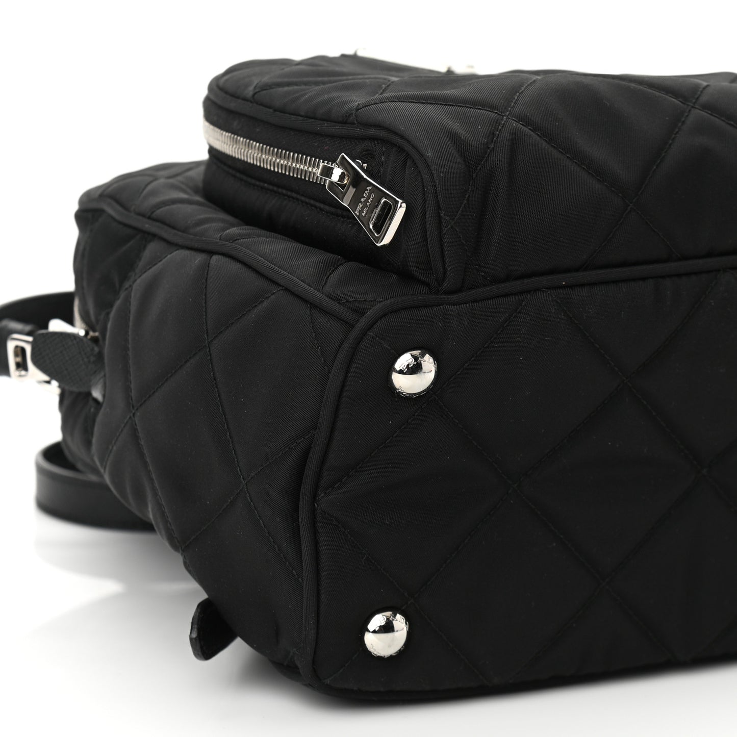 Nylon Tessuto Impuntu Quilted Backpack Black