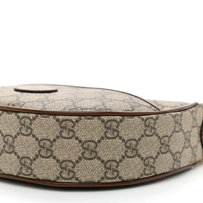 Gucci GG Supreme Monogram Azalea Calfskin Mini Retro Interlocking G Half Moon Bag Beige Ebony Brown Sugar 7 of 7