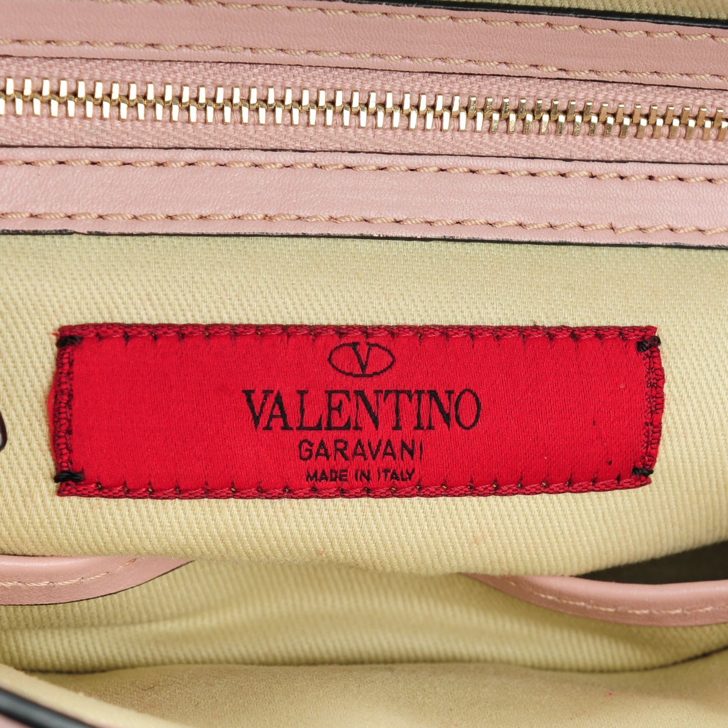Vitello Rockstud Chain Strap Shoulder Bag Blush