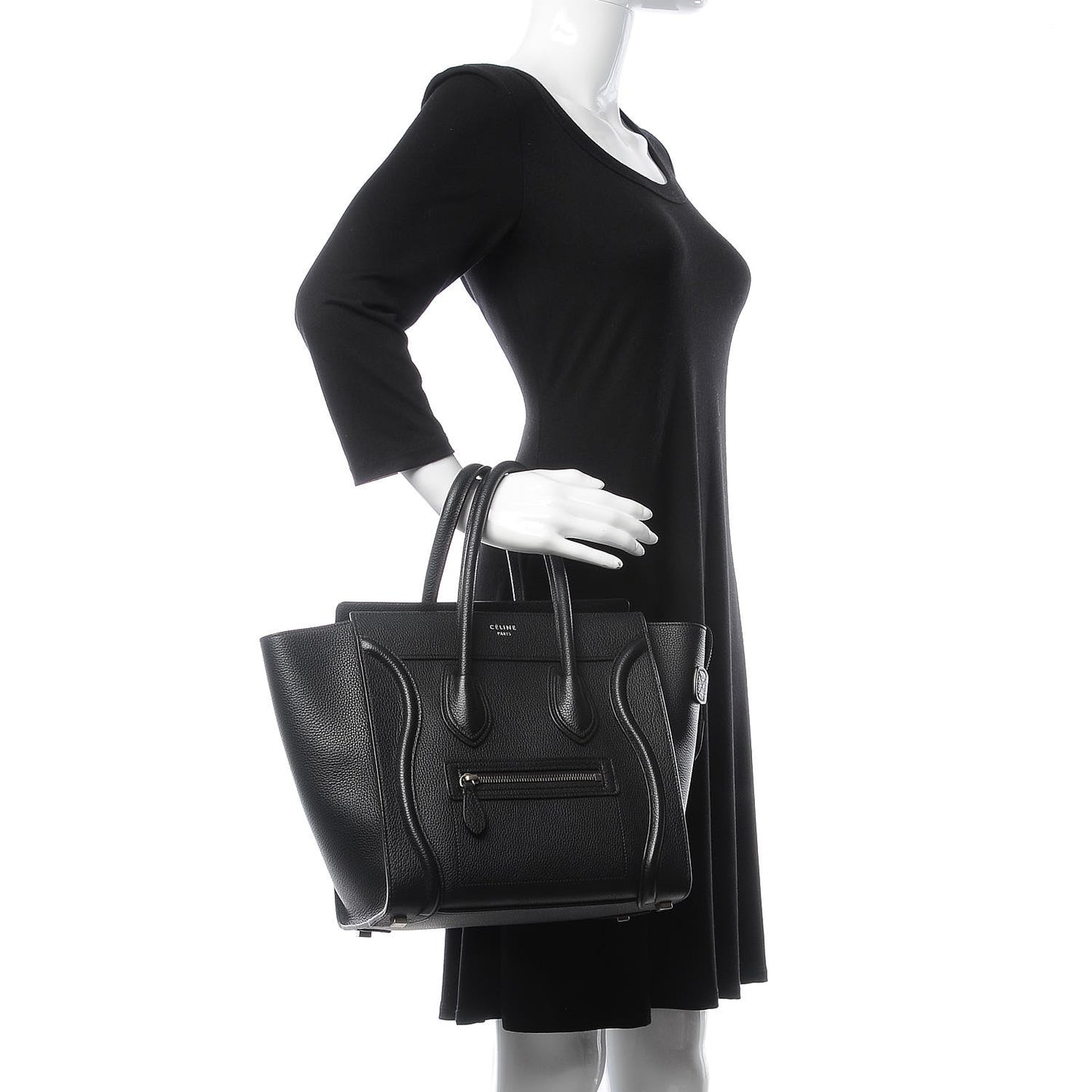 Drummed Calfskin Micro Luggage Black