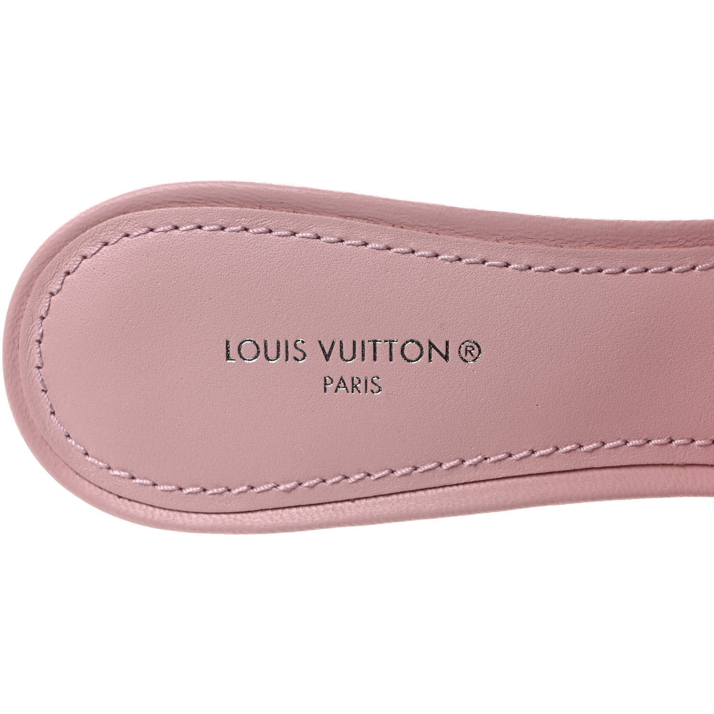 Lambskin Embossed Monogram Revival Mid Heel Mules 37 Rose Claire