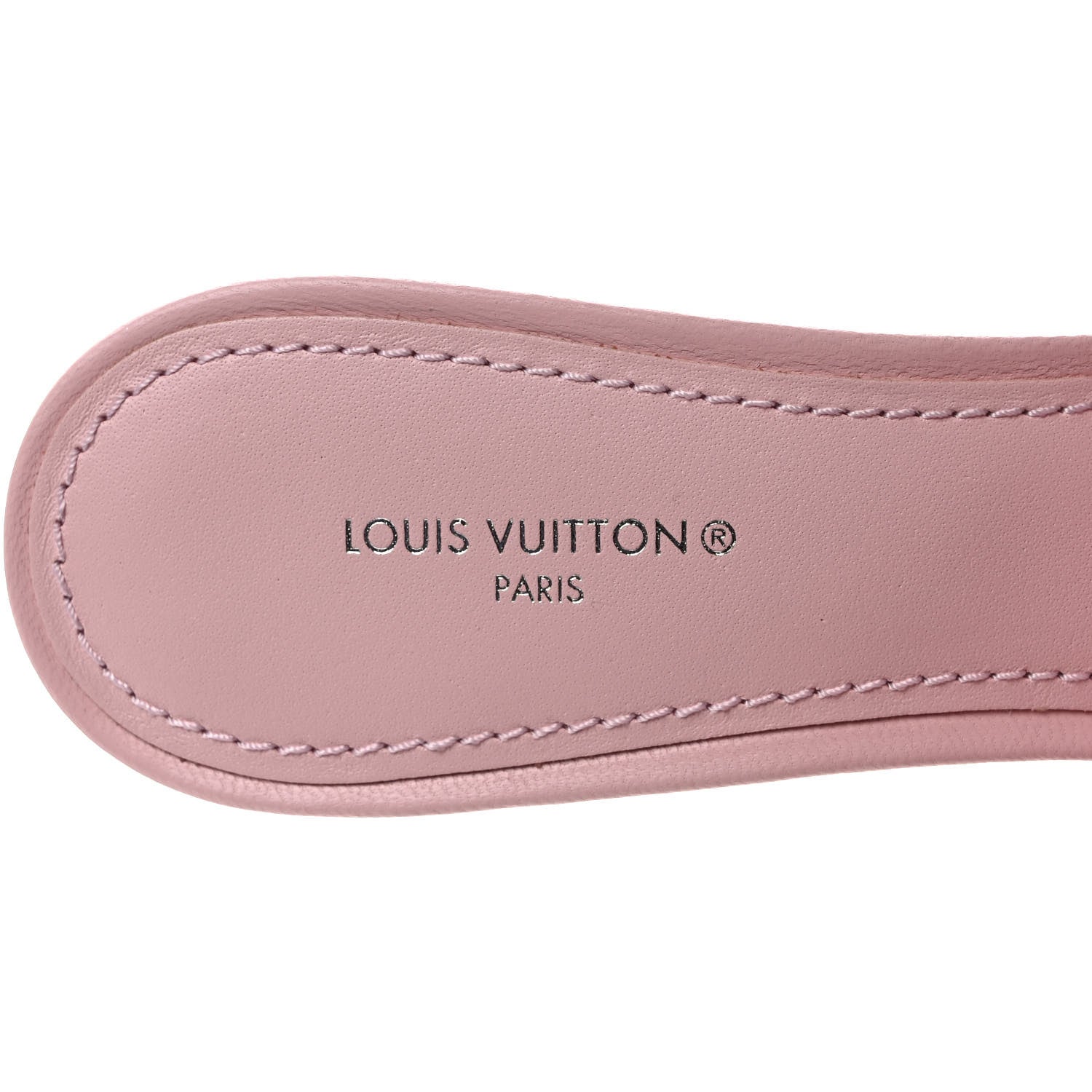 Louis Vuitton Lambskin Embossed Monogram Revival Mid Heel Mules 37 Rose Claire 7 of 8