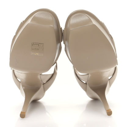 Saint Laurent Calfskin Tribute 75 Platform Sandals 36 Dark Beige 5 of 8