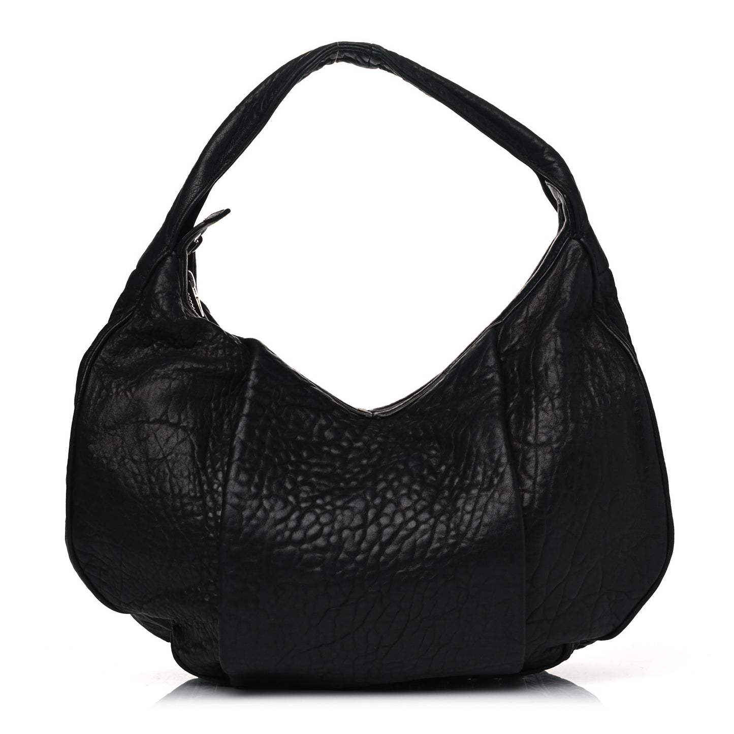 Pebbled Lambskin Morgan Hobo Black Silver Hardware