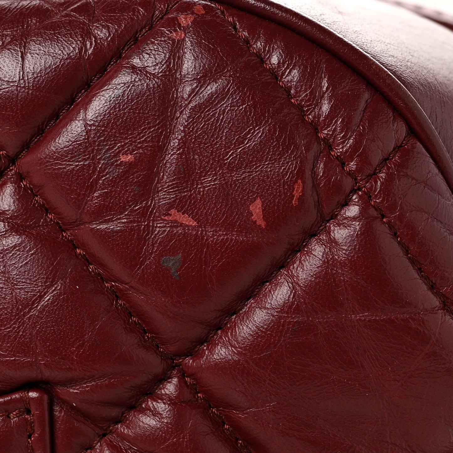 Aged Calfskin Small Bowling Bag Burgundy